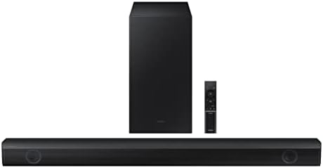 Samsung HW-B550/ZA 2.1ch Soundbar with Dolby Audio, DTS Virtual:X, Subwoofer Included, Adaptive Sound Lite, Bluetooth Multi-Device Connection, Wireless Surround Compatible, 2022, Black