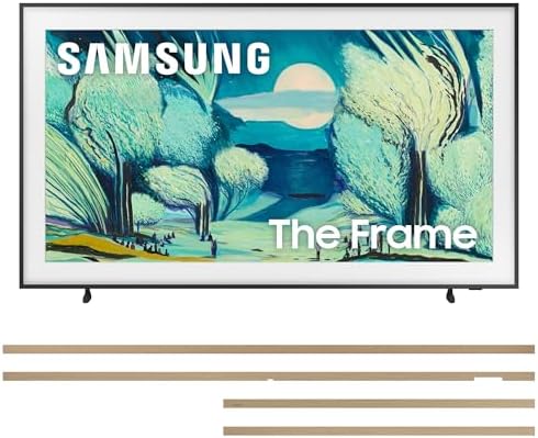 Samsung QN65LS03FAFXZA 65 Inch The Frame QLED 4K Art Mode Vision AI Smart TV with a VG-SCFF65TKBZA Customizable Bezel - Modern Teak (2025)