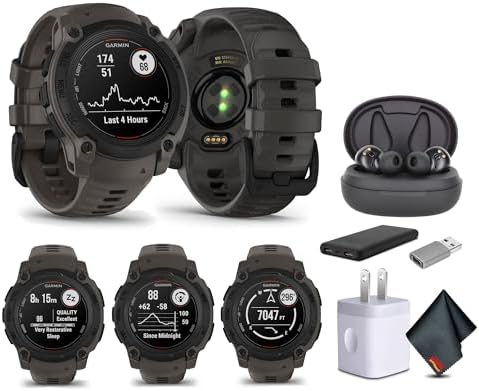 Garmin Instinct E Outdoor GPS Smartwatch 40mm (Charcoal) Bundle