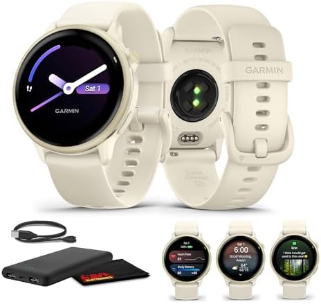 Garmin Vivoactive 6 Fitness GPS Smartwatch (Gold) Bundle