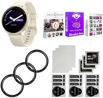 Garmin vivoactive 6 Smartwatch Bundle (Lunar Gold/Bone Band)