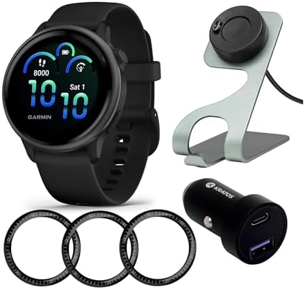 Garmin Vivoactive 6 GPS Smartwatch 40mm (Slate/Black) Bundle