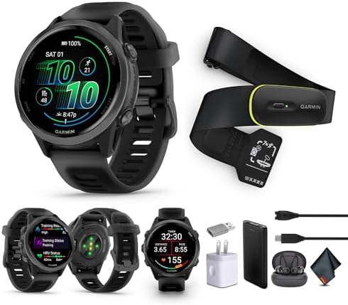 Garmin Forerunner 570 Running Smartwatch 42mm (Slate Gray) M-XL Bundle