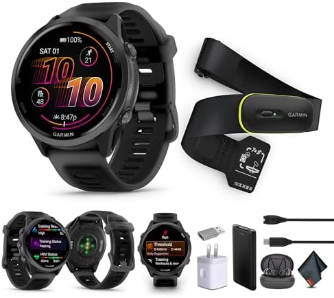 Garmin Forerunner 570 Running Smartwatch 47mm (Slate Gray) M-XL Bundle
