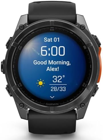 Garmin Fenix 8 51mm AMOLED Multisport GPS Smartwatch, Slate Gray with Black Silicone Band, 010-02905-00 - Bundle w/Deco Essentials 26-Month CPS Plan