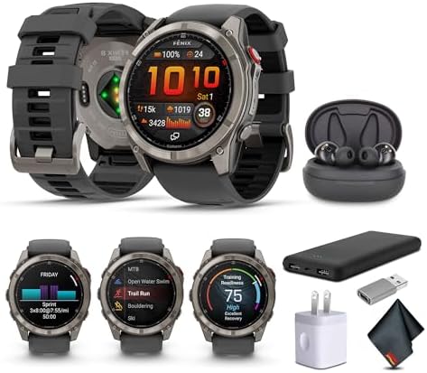 Garmin Fenix 8 Pro, 51mm, AMOLED Display, inReach Technology, Premium Connected Multisport Fitness Tracker GPS Smartwatch, Sapphire Titanium with Graphite/Black Silicone Band