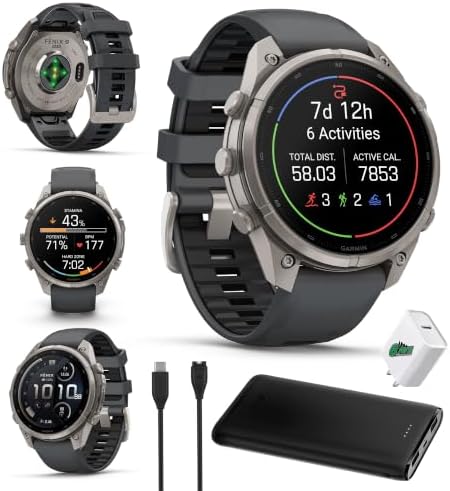 Garmin Fenix 9 Pro inReach 47mm Titanium GPS Smartwatch Black Bundle