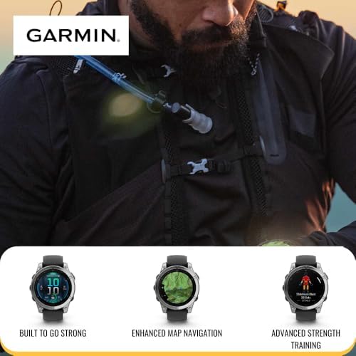 Garmin Fenix 8 Sapphire GPS Smartwatch 51mm (Black/Pebble Gray) Bundle