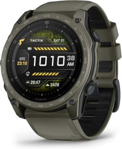 Garmin tactix 8 – 51mm Cerakote, Premium Tactical GPS Smartwatch, AMOLED Display, Applied Ballistics Solver, Olive Drab Premium Cerakote Coating