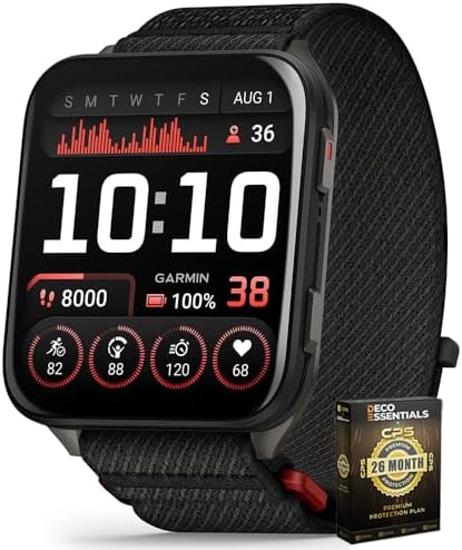Garmin 010-02980-00 Venu X1 Premium GPS Smartwatch Black Titanium Bundle with Deco Essentials Exclusive 26 Month CPS Enhanced Protection Pack