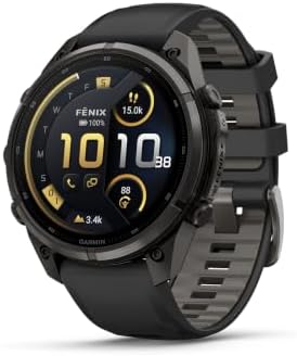 Garmin fēnix 9 Pro, inReach, DLC Titanium, 47mm, Black/Pebble Gray