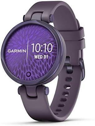 Garmin Lily, Small GPS Smartwatch with Touchscreen and Patterned Lens, Dark Purple