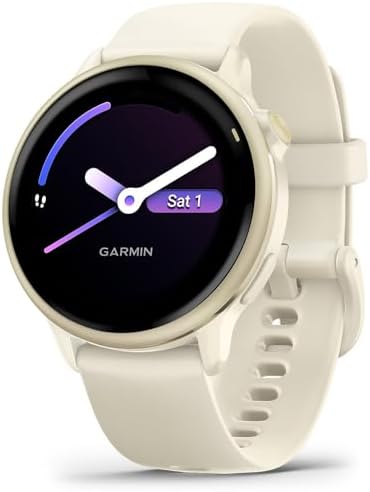 Garmin vivoactive 6, Health and Fitness GPS Smartwatch, AMOLED Display, Up to 11 Days of Battery, Bone with Silicone Band, 010-02985-01 - Bundle w/Deco Essentials Dock & USB-C Charger