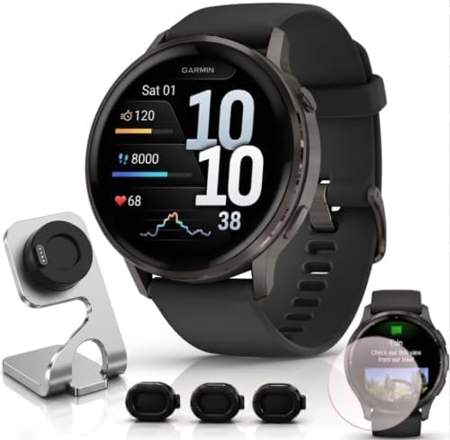 Garmin Venu 4 Health Fitness GPS Smartwatch 45mm AMOLED Bundle