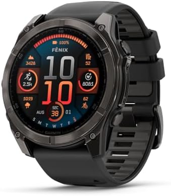 Garmin fēnix 8, Sapphire, 51mm, DLC Titanium, Black/Pebble Gray