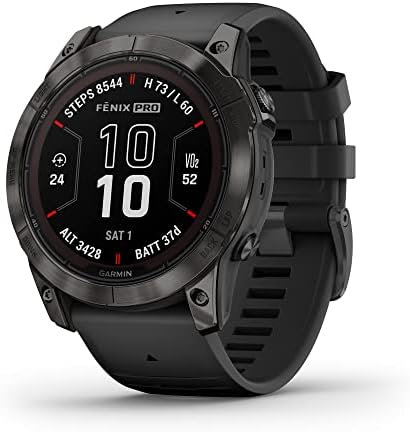 Garmin fēnix 7X Pro Sapphire Solar, Multisport GPS Smartwatch, Built-in Flashlight, Solar Charging Capability, Black