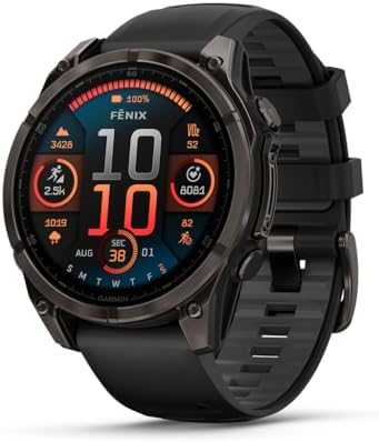 Garmin fēnix 8, Sapphire, 47mm, DLC Titanium, Black/Pebble Gray