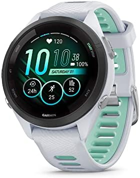 Garmin Forerunner 265S, Running Smartwatch, 42mm, Whitestone/Neo Tropic