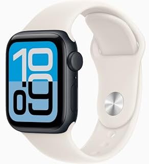 Apple Watch SE 3 [GPS + Cellular, 40mm] Midnight Aluminum Case with Starlight Sport Band, M/L (Renewed)