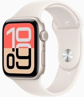 Apple Watch SE 3 [GPS + Cellular, 44mm] Starlight Aluminum Case with Starlight Sport Band, S/M (Renewed)