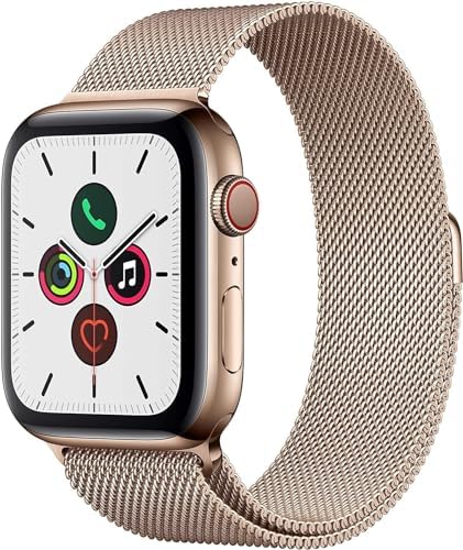 Apple Series 5 (GPS + Cellular 44mm) Gold SS Case/Gold Milanese Loop (Renewed)