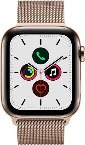 Apple Series 5 (GPS + Cellular 44mm) Gold SS Case/Gold Milanese Loop (Renewed)