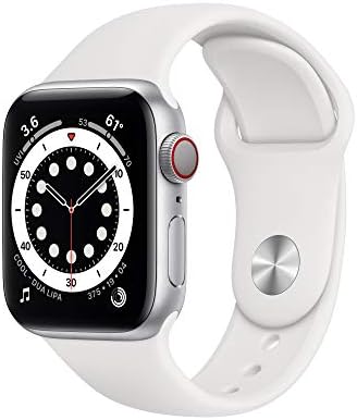 Apple Watch Series 6 (GPS + Cellular, 40mm) - Silver Aluminum Case with White Sport Band
