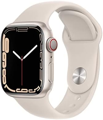 Apple Watch Series 7 (GPS + Cellular, 41MM) - Starlight Aluminum Case with Starlight Sport Band (Renewed Premium)