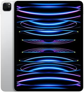 Apple iPad Pro 12.9-inch (6th Generation): with M2 chip, Liquid Retina XDR Display, 256GB, Wi-Fi 6E, 12MP front/12MP and 10MP Back Cameras, Face ID, All-Day Battery Life – Silver