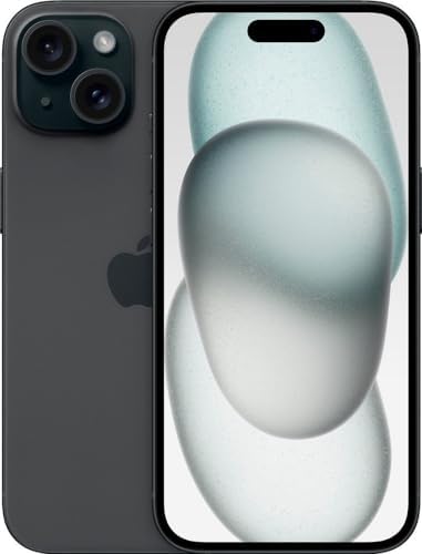 Apple iPhone 15, 256GB, Black - Locked to T-Mobile (Renewed)