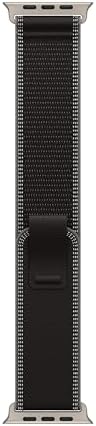 Apple Watch Band - Trail Loop - 49mm - Black/Charcoal - M/L - Natural Titanium Finish