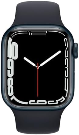 Apple Watch Series 7 (GPS, 41mm) Midnight Aluminum Case with Midnight Sport Band, Regular (Renewed)