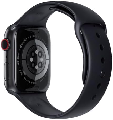 Apple Watch Series 7 (GPS, 41mm) Midnight Aluminum Case with Midnight Sport Band, Regular (Renewed)
