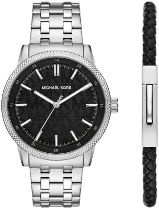 Michael Kors Wolfe Three-Hand Stainless Steel Men's Watch (Model: MK9291SET)