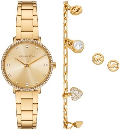 Michael Kors Pyper Two-Hand Gold-Tone Stainless Steel Women's Watch (Model: MK7643SET)