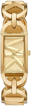 Michael Kors Women's MK Empire, Rectangular Stainless Steel Watch with Steel or Leather Band