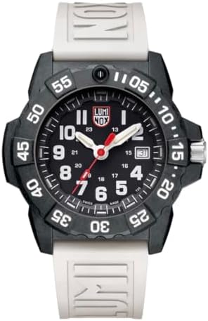 Luminox Navy Seal Military Watch, Black and White, 45mm Case, Rubber Strap, Swiss Made