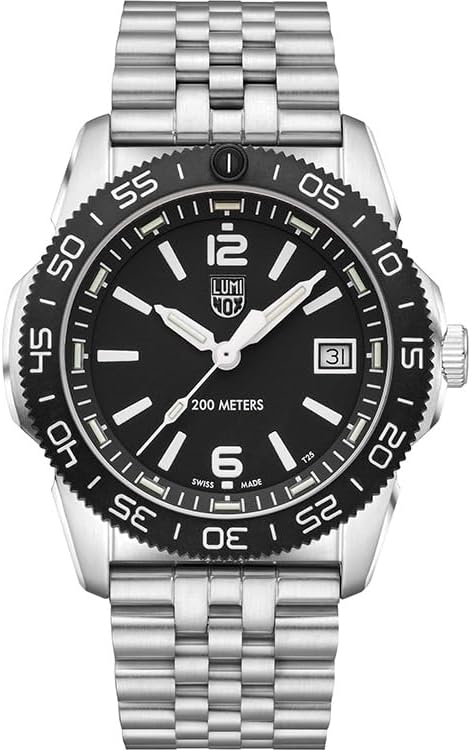 Luminox - Pacific Diver Ripple 39mm - Mens Watch - Dive Watch for Men - Swiss Quartz - 200M Water Resistant - Sapphire Crystal - Stainless Steel Case - Unidirectional Bezel - Watches for Men