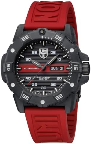 Luminox Master Carbon Seal Automatic 3860 Series Watch | 45mm Black|Red | 20ATM