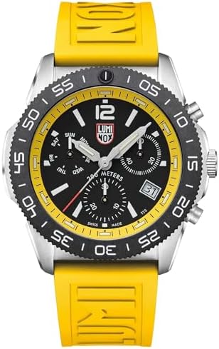 Luminox Mens Black Dial Yellow Rubber Band Ronda Z60 Watch