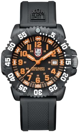 Luminox - Mens Watch - Original Navy Seal 3050 Series 44 mm - Mens Dive Watch - Swiss Quartz - Swiss Made - 200M Water Resistant - Hardened Mineral Crystal - CARBONOX Case - Genuine Rubber S