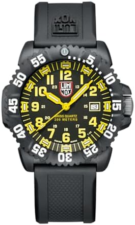Luminox - Mens Watch - Original Navy Seal 3050 Series 44 mm - Mens Dive Watch - Swiss Quartz - Swiss Made - 200M Water Resistant - Hardened Mineral Crystal - CARBONOX Case - Genuine Rubber S