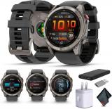 Garmin Fenix 8 Pro 47mm, AMOLED Display, inReach Technology, Premium Connected Multisport GPS Smartwatch, Sapphire, Titanium with Graphite/Black Silicone Band Bundle with Accessories