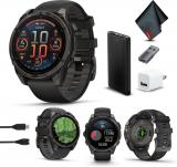 Garmin Fenix 8 Sapphire GPS Smartwatch AMOLED 47mm (Carbon Gray) Bundle