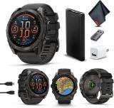 Garmin Fenix 8 Sapphire GPS Smartwatch AMOLED 51mm (Carbon Gray) Bundle
